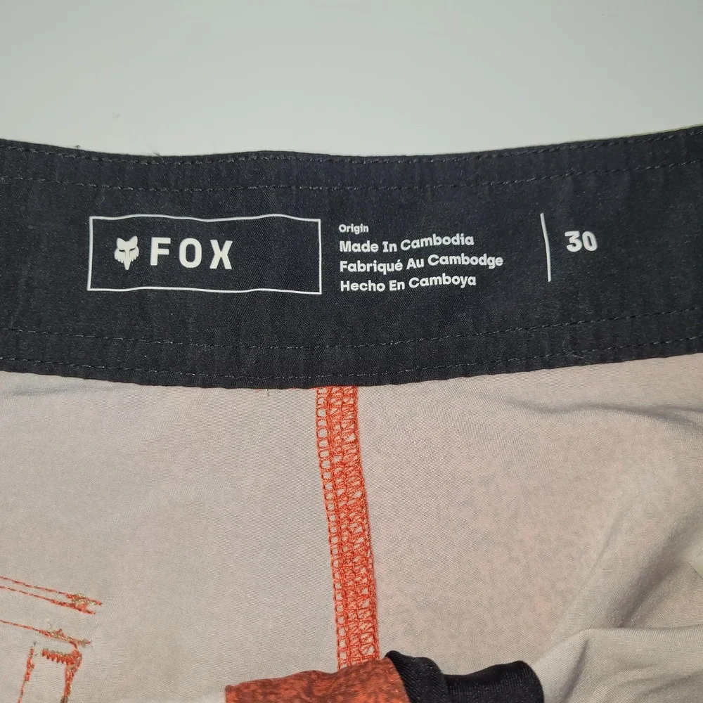 Fox Racing Board Shorts Mens 30 Atomic Orange‎ Speckle Print Next Level 18 Inch
